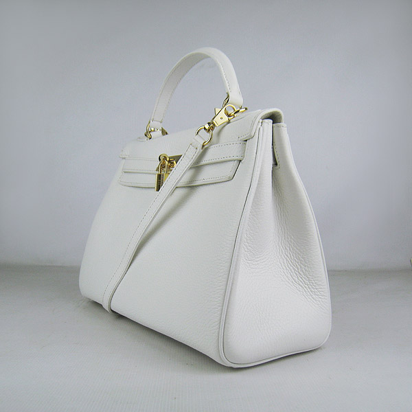 7A Replica Hermes Kelly 32cm Togo Leather Bag White 6108 - Click Image to Close